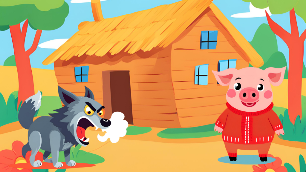 Primer cerdito y su casa de paja