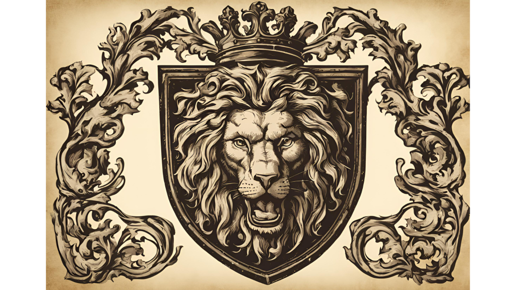 León en un escudo de armas medieval.