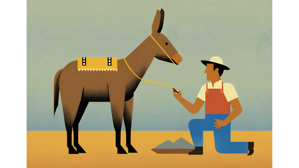 Ilustración de Juan Ramón Jiménez con su burro Platero