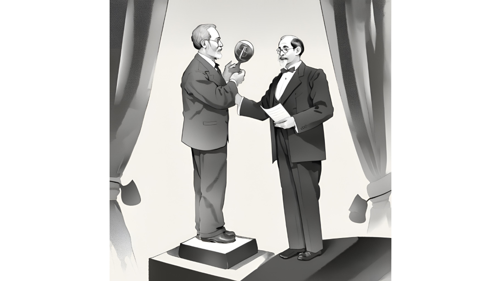 Juan Ramón Jiménez recibiendo el Premio Nobel de Literatura