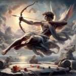 Ilustración de Eros con su arco y flechas