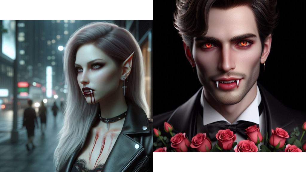 Un vampiro elegante bajo la luz de la luna.