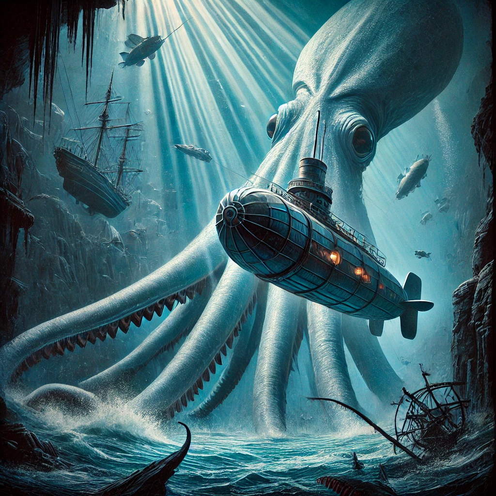Escena de "Veinte mil leguas de viaje submarino"