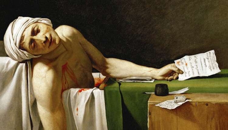 Curiosidades de la obra La muerte de Marat de Jacques-Louis David